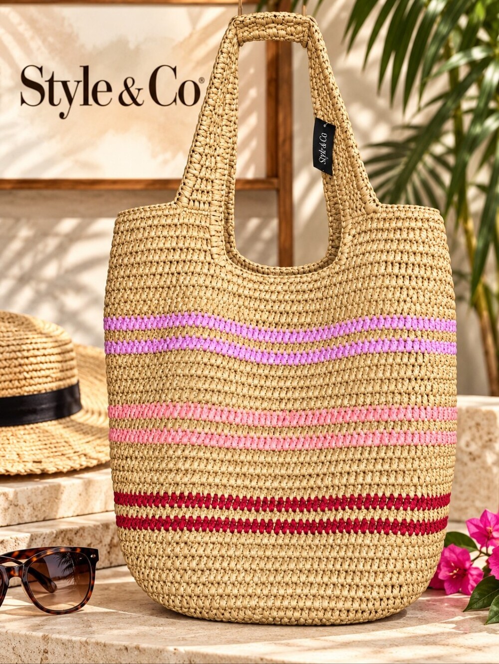 Style & Co NWT Straw Shoulder Bag